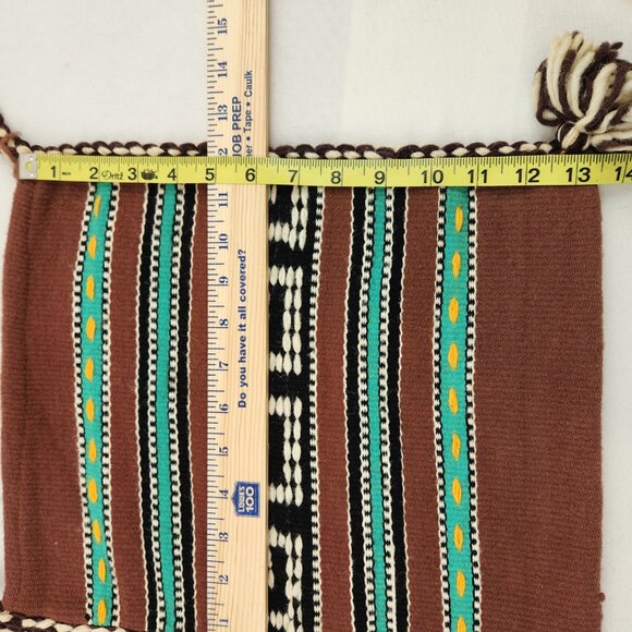 Handmade Woven Crossbody Bags Set | Greek Key Tribal Pattern Boho Tassel Accent - Picture 14 of 16